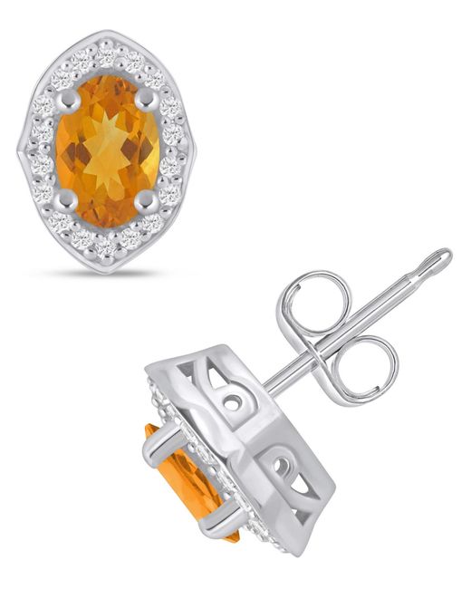 Macy's Metallic Gemstone And Diamond ((1/5 Ct. T.w.