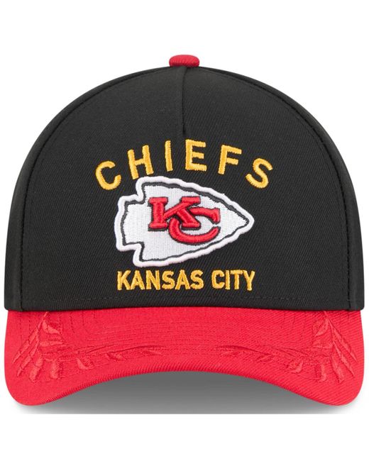 KTZ Black/red Kansas City Chiefs 2025 Nfl Draft 9forty A-frame M-crown Adjustable Hat for men