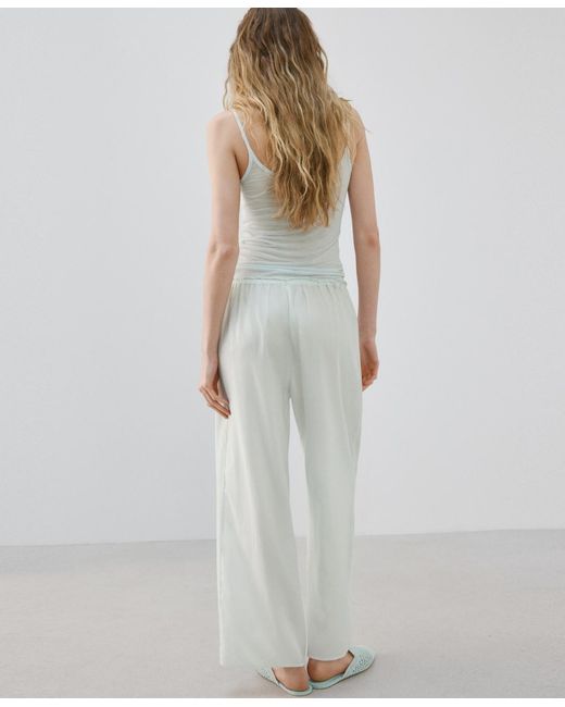 Mango Blue Flowy Pyjama Pants