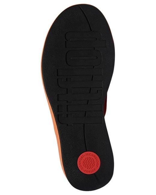 Fitflop Orange Flatforms Wedge Toe-post Sandals