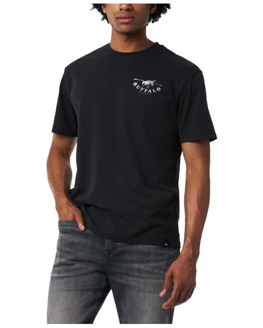 Buffalo David Bitton Black Talan Regular Fit Crew Neck T-shirt for men