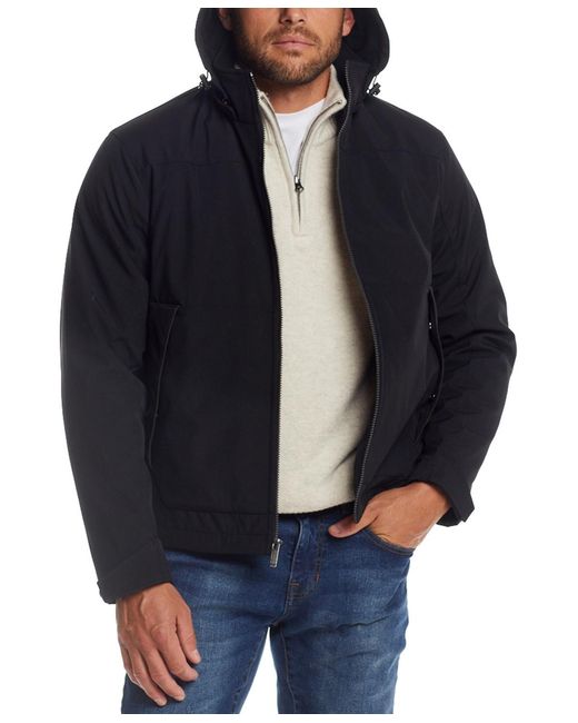 Weatherproof Blue Flex Tech Hooded Shirt Jacket for men