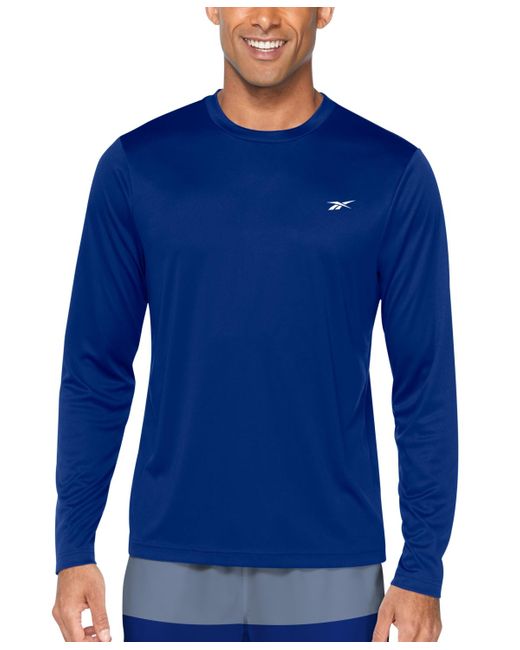 Reebok Blue Quick-dry Logo Swim Shirt for men