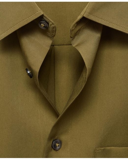 Mango Green Lyocell Pocket Shirt for men