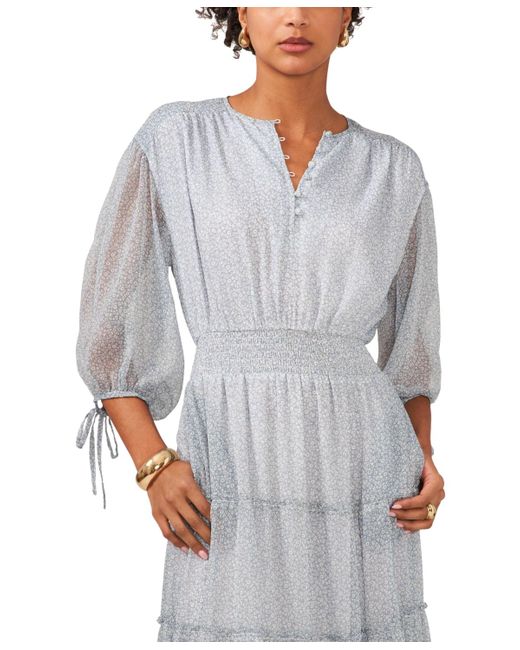 1.STATE Gray Tiered Maxi Dress