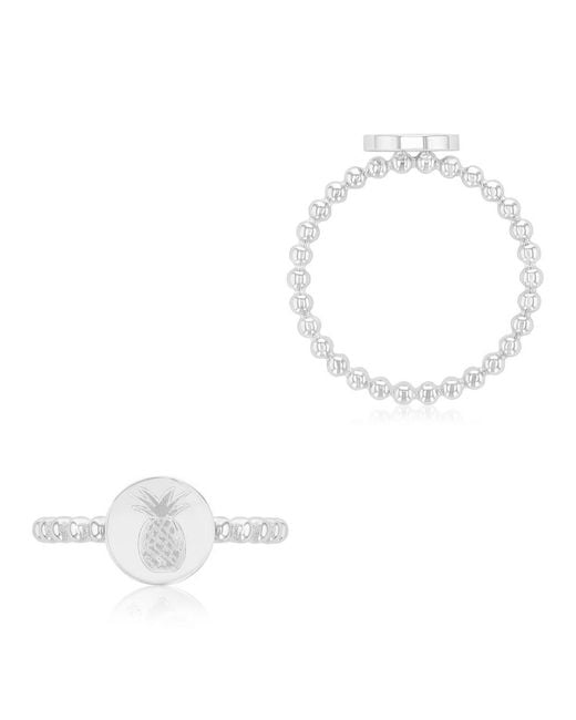 Roxy White Waterproof Yellow Pineapple Beads Ring