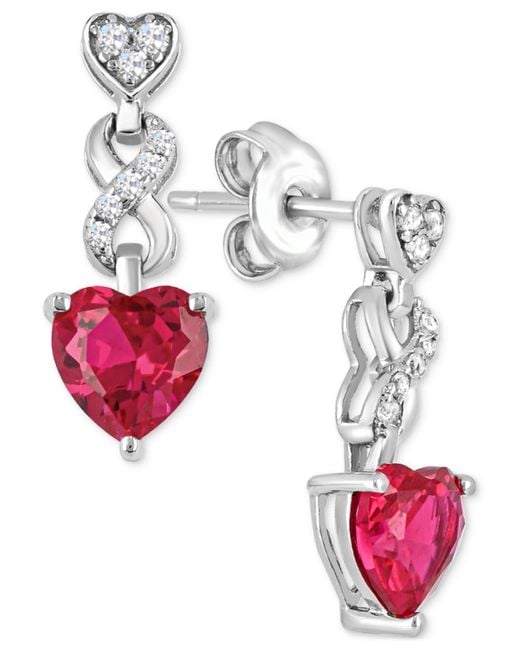 Macy's Red Heart Infinity Earrings