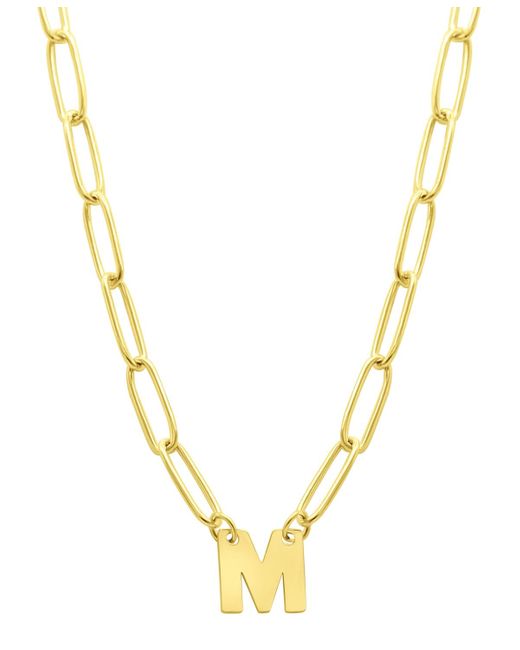 Adornia Metallic Tarnish Resistant 14k Gold-plated Mini Initial Paperclip Chain Necklace
