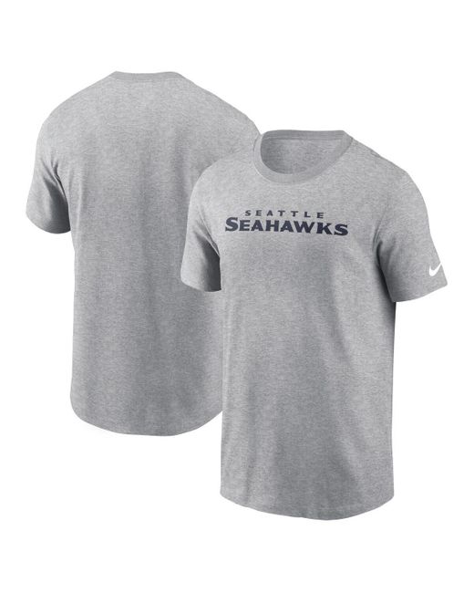 Nike Gray Seattle Seahawks Primetime Wordmark Essential T-shirt for men