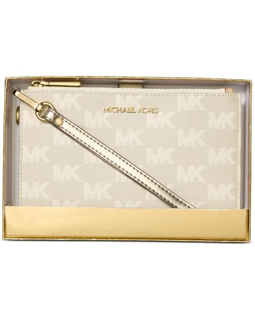 Michael Kors Natural Jet Set Double Zip Wristlet