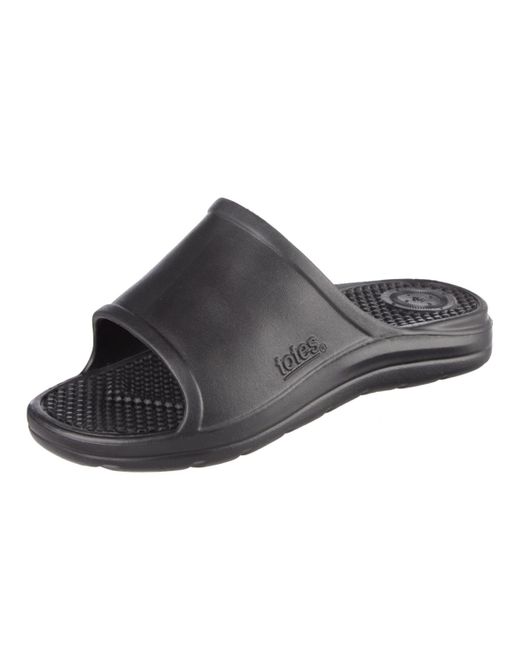 Totes Black Everywear Sport Slides for men