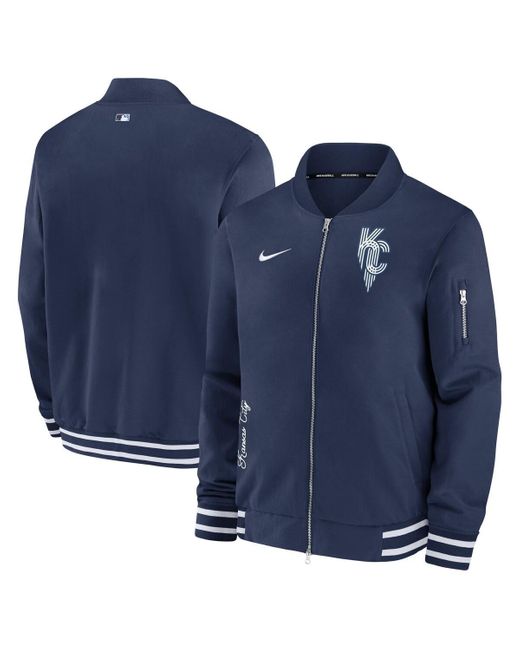 Nike Blue Kansas City Royals Authentic Collection Game Time Bomber Full-zip Jacket for men