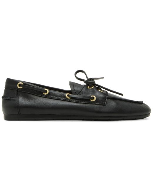 Steve Madden Black Sag Soft Boat Shoe Loafer Flats