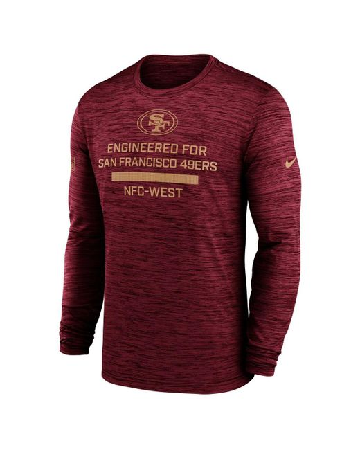 Nike Red Tampa Bay Buccaneers Sideline Velocity Performance Long Sleeve T-shirt for men