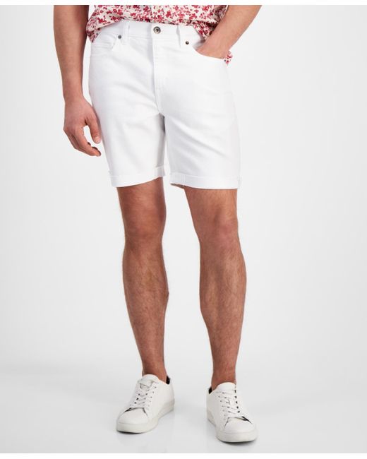 Sun & Stone White Sun + Stone Regular-fit Denim Shorts for men
