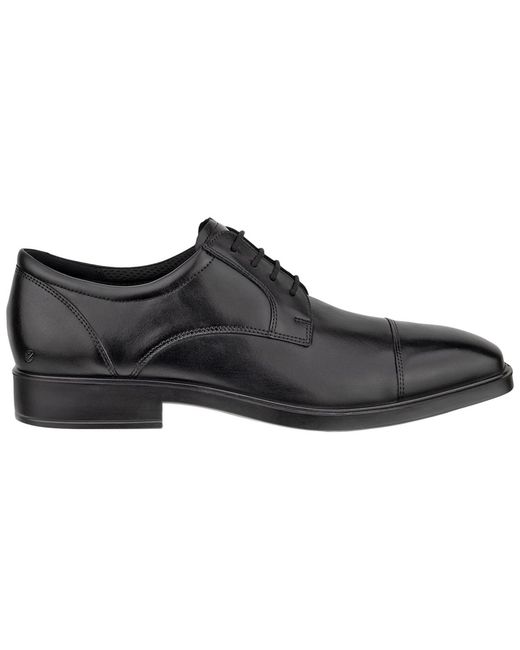 Ecco Black Milan Cap-toe Shoes for men