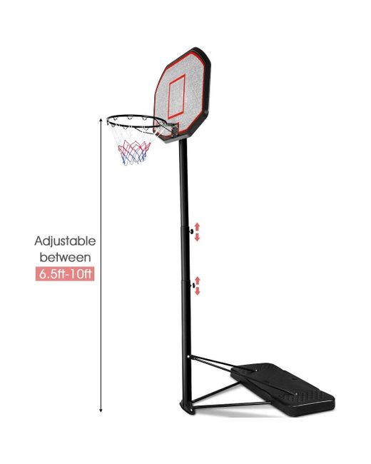 SUGIFT White 43 Inch Indoor Outdoor Height Adjustable Basketball Hoop
