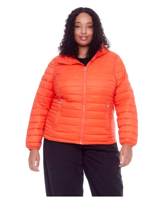 Alpine North Red Plus Size Yoho Lightweight Packable Puffer Jacket & Bag