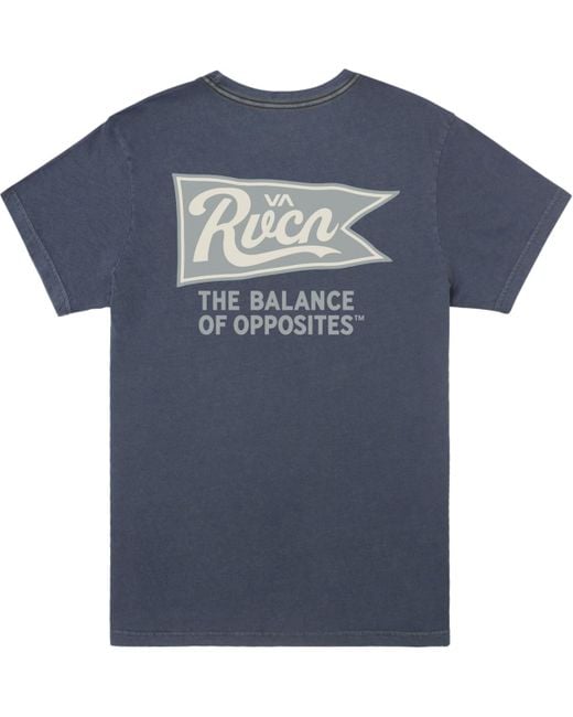 RVCA Blue Pennantan Short Sleeve T-shirt for men