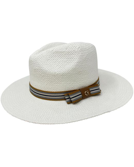Cole Haan White Straw Fedora Hat