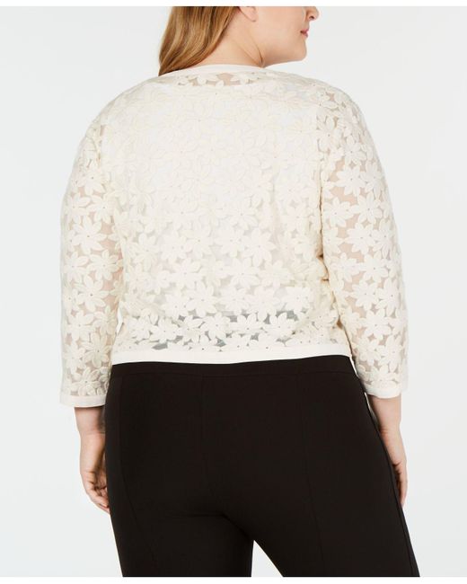 plus size embroidered cardigan