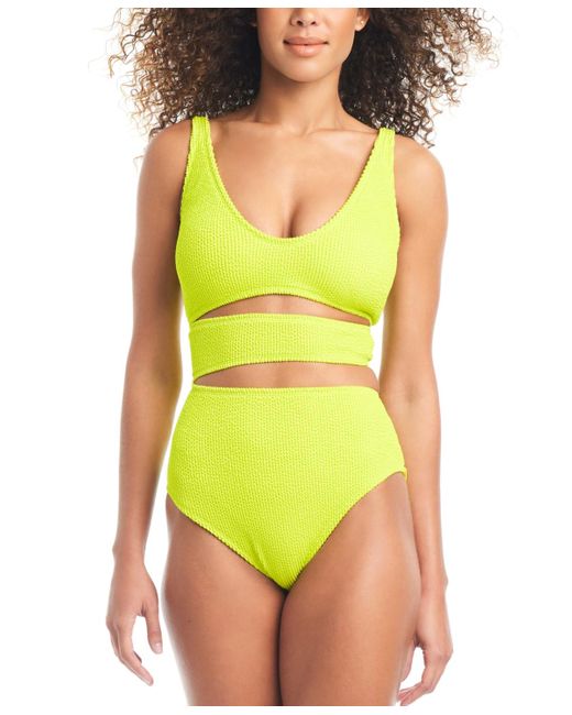 BarIII Yellow Cut-out One-piece Swimsuit