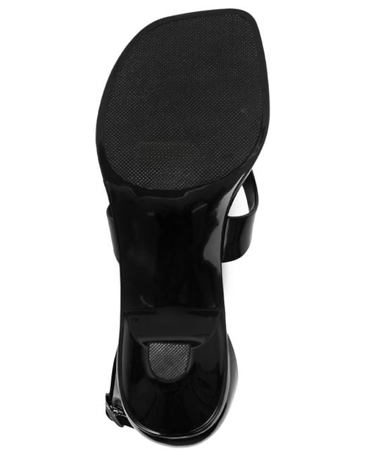 Jeffrey Campbell Black Gummy Kitten-heel Jelly Thong Sandals