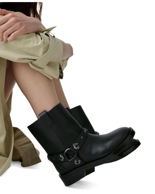 Kate Spade Black Spade Flower Garden Suede Moto Boots