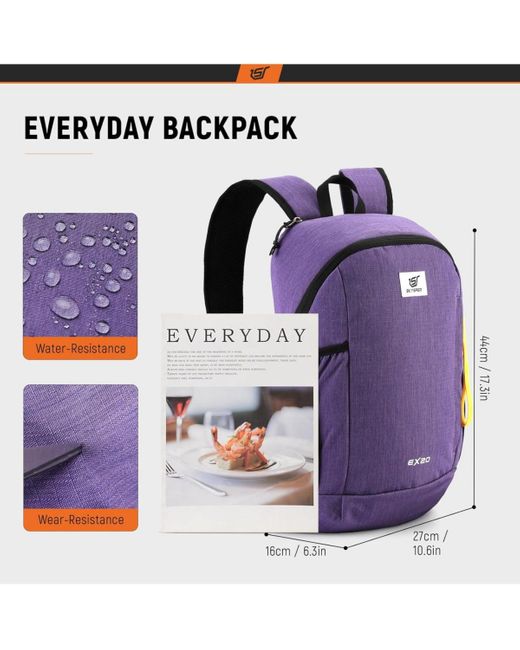 Wosofe Purple Small Backpack 20l Hiking Backpack Lightweight Travel Daypack