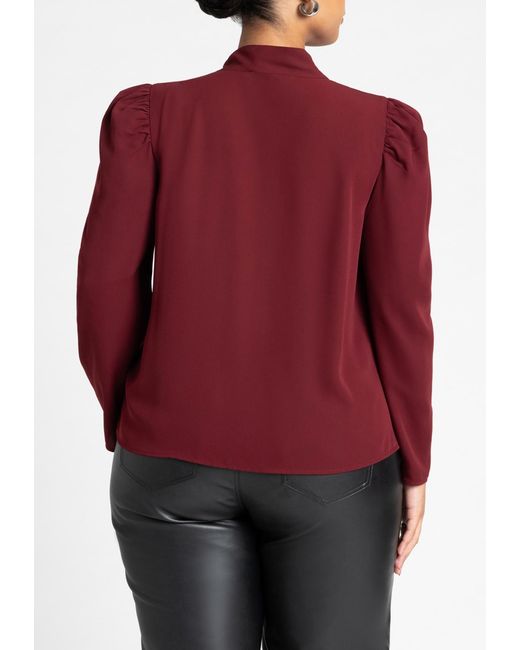 Eloquii Pink Plus Size Drape Front Blouse