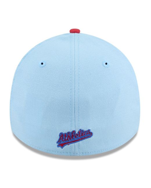 KTZ Light Blue/red Athletics 2025 Fourth Of July 39thirty Flex Hat for men