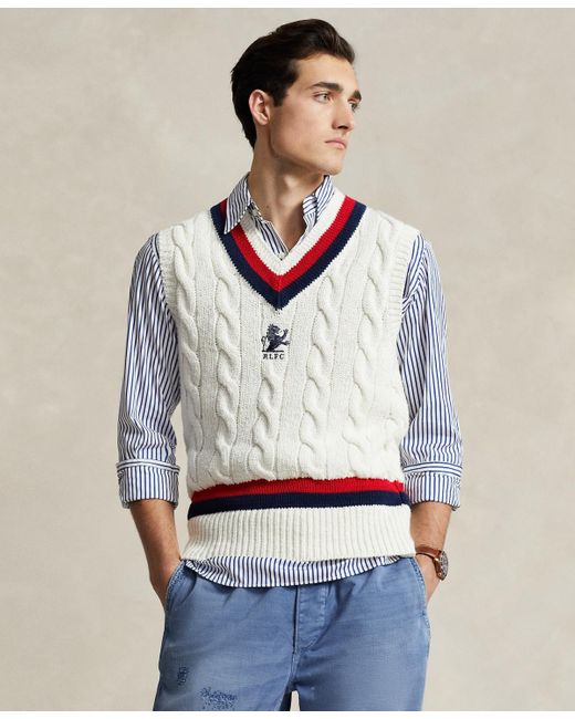 Polo Ralph Lauren Gray Cotton Cricket Sweater Vest for men