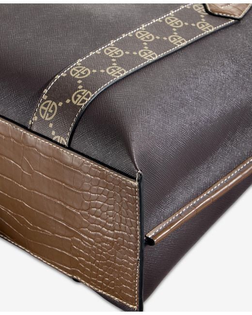 Giani Bernini Brown Extra Large Monogram Block Tote Bag