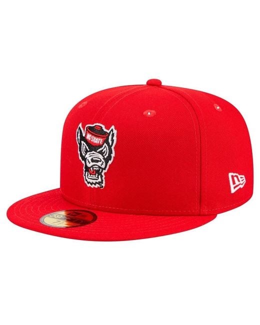 KTZ Red Nc State Wolfpack 59fifty Fitted Hat for men