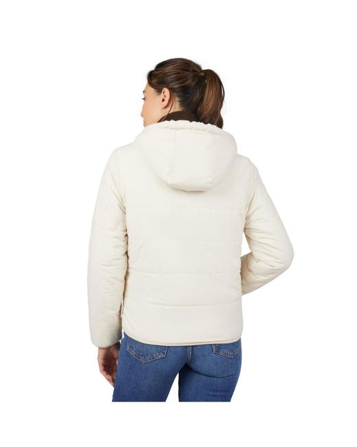 Free Country White Hooded Cirrus Quilted Reversible Jacket