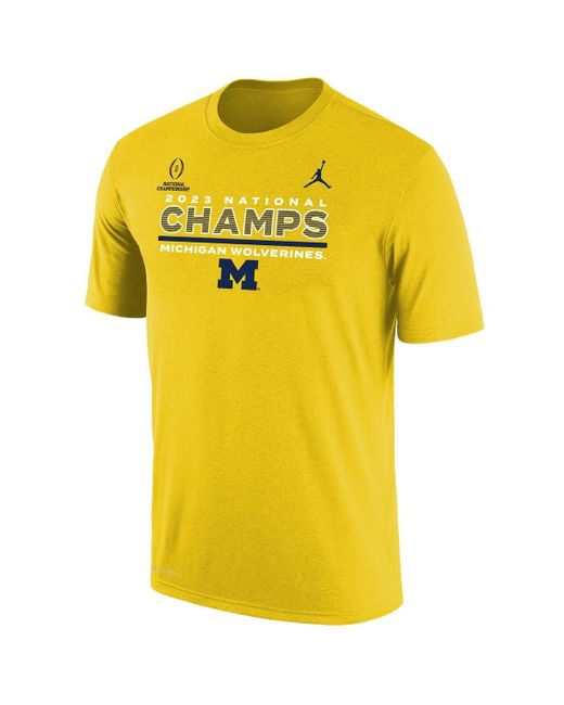 Nike Yellow Brand Michigan Wolverines College Football Playoff 2023 National Champions Performance T-shirt for men