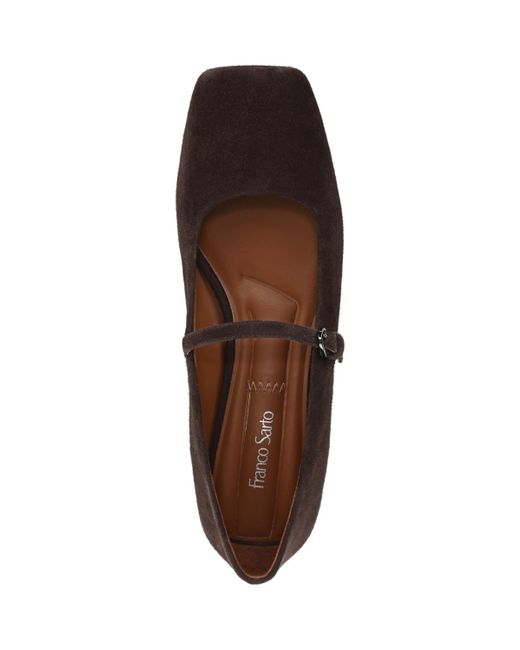 Franco Sarto Brown Tinsley Square Toe Mary Jane Flats