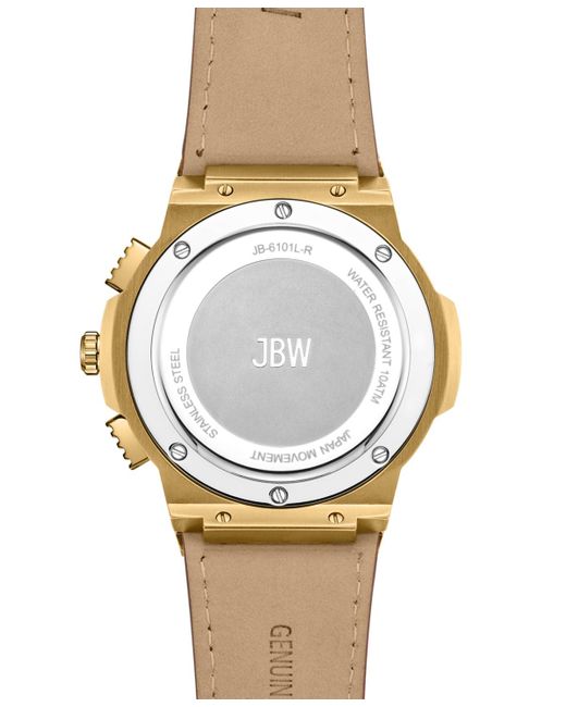 JBW Metallic Saxon Multifunction Maroon Genuine Leather Watch for men