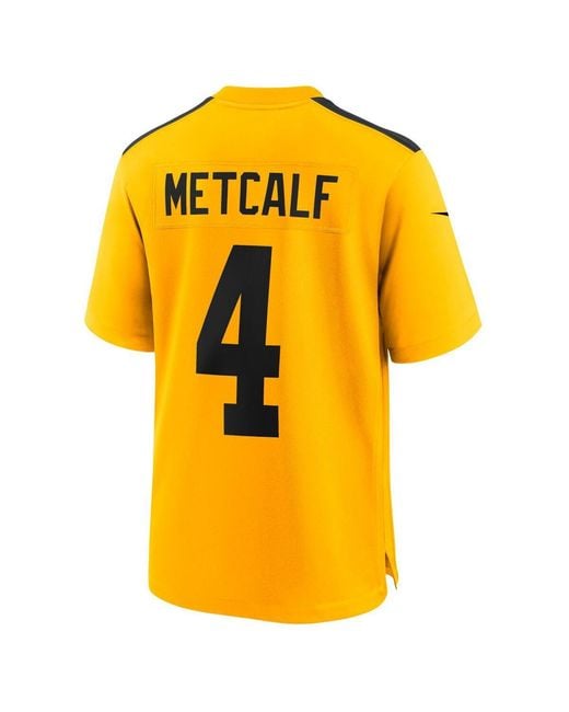 Nike Yellow Dk Metcalf Pittsburgh Steelers Alternate 1933 Throwback Game Jersey for men