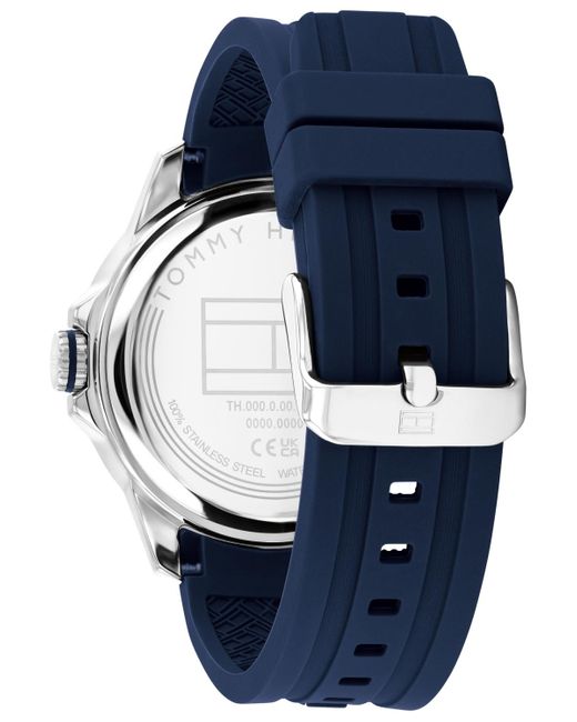 Tommy Hilfiger Blue Quartz Silicone Strap Watch for men