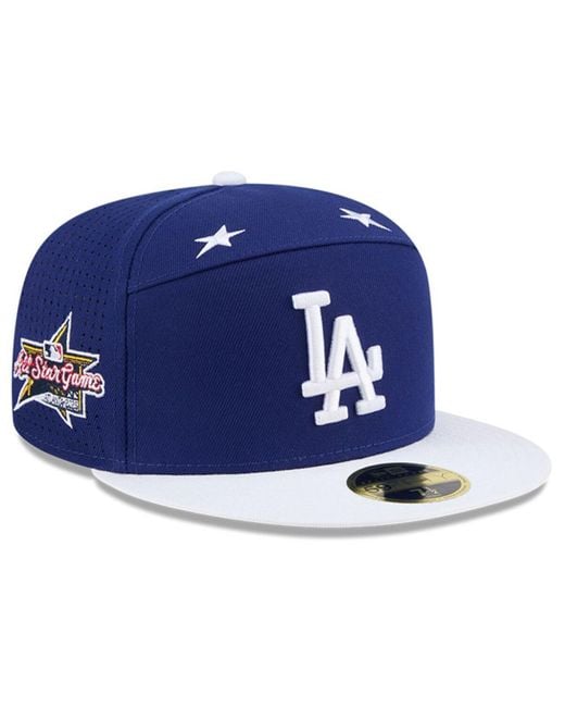KTZ Blue Royal/white Los Angeles Dodgers 2025 Mlb All-star Game Side Patch 59fifty Fitted Hat for men