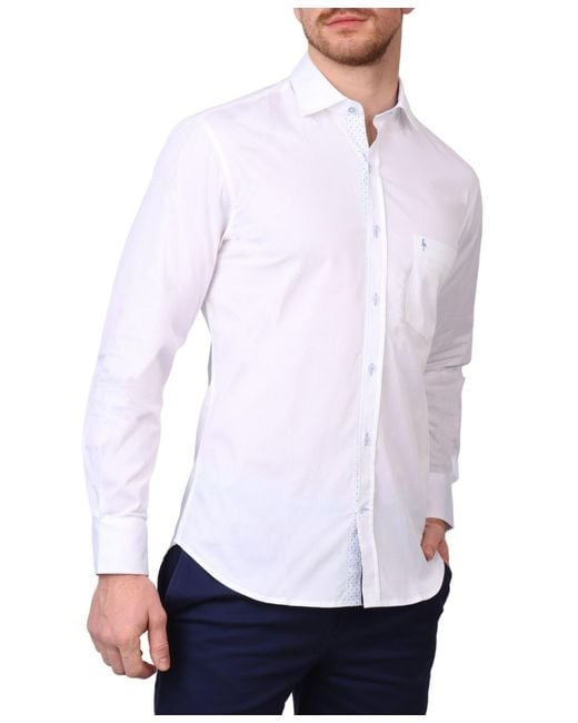 Tailorbyrd White Solid Long Sleeve Shirt for men
