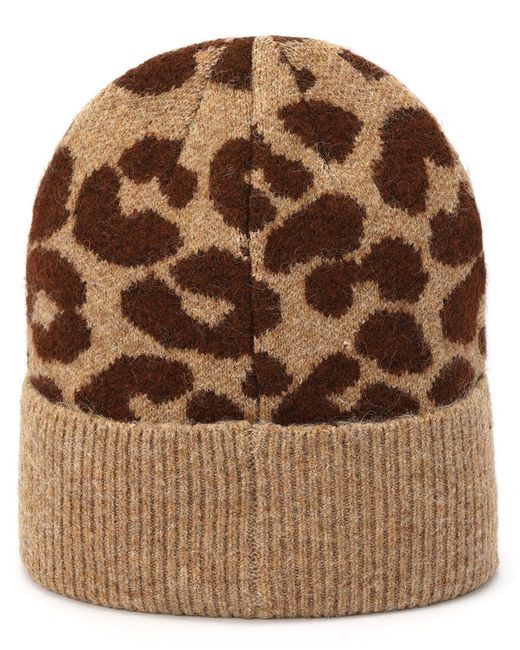 Michael Kors Brown Michael Leopard Crown Cuff Beanie