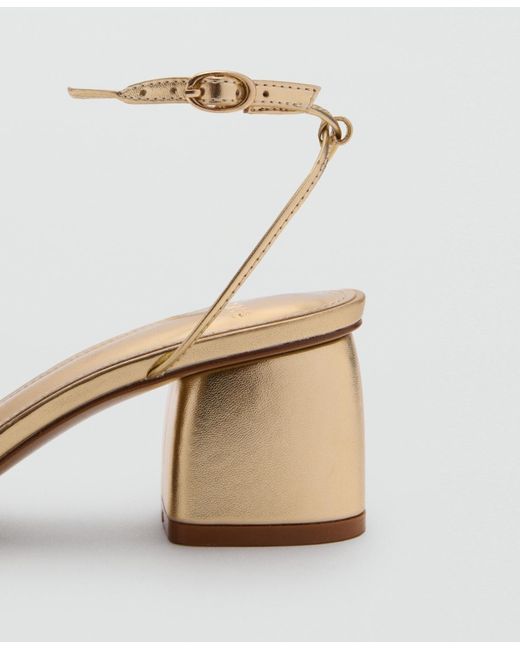 Mango Natural Crossed Strap Heeled Sandals