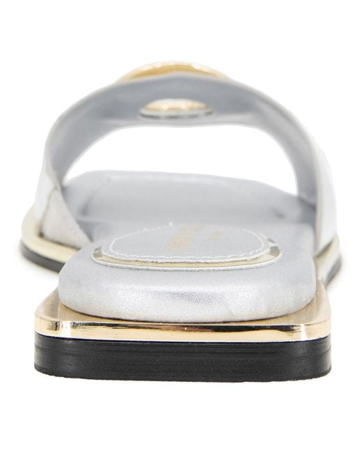 Kenneth Cole White Asher Flat Sandals
