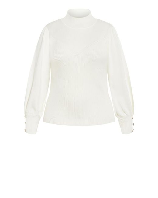 City Chic White Sofia Sweater