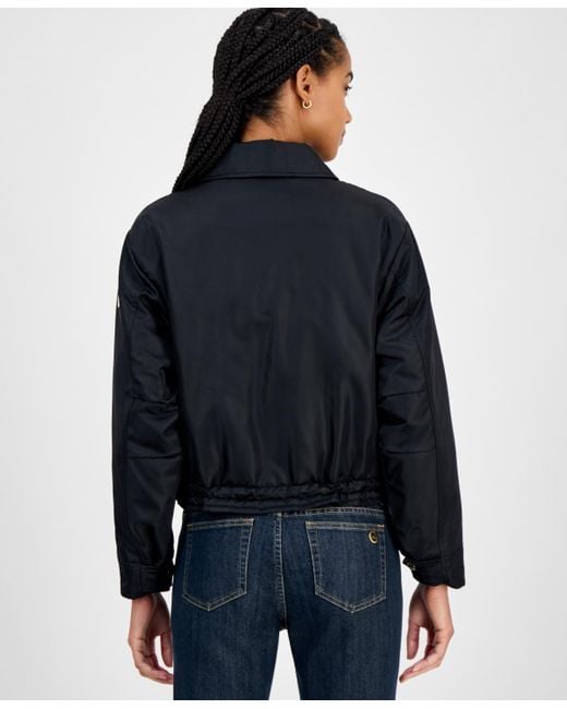 Michael Kors Blue Michael Reversible Bomber Barn Jacket