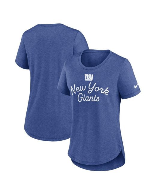 Nike Blue New York Giants Script Tri-blend T-shirt