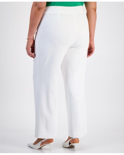 Kasper Green Plus Size Crepe Pants
