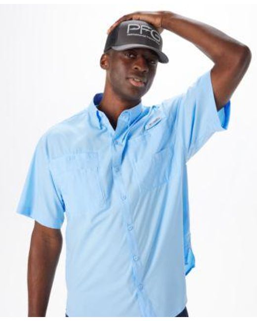 Columbia Blue Pfg Bahama Ii Upf 50 Quick Dry Shirt With A Back Cast Iii Upf 50 Water Short for men